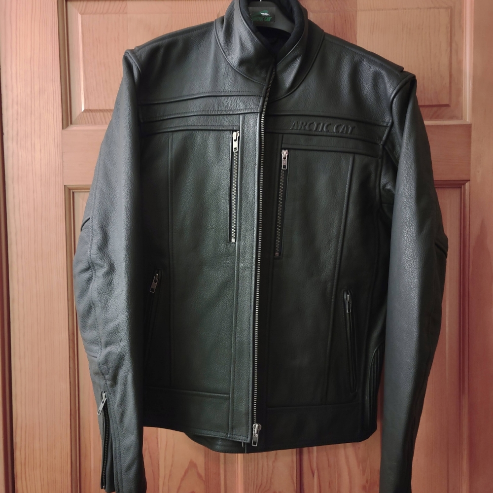 New Arctic Cat Mens Leather Jacket